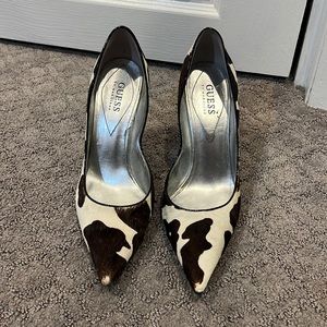 Cow print stilettos size 8M.